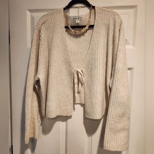 Cropped cozy knit cardigan